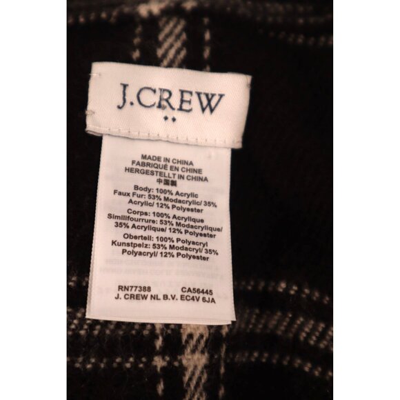 J. Crew Faux Fur Plaid Cape Scarf & Fringe Trim One Size Holiday 2022 - Picture 8 of 12